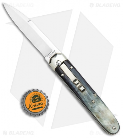 AGA Campolin Baron Automatic Knife Dark Horn  (3.75" Satin)