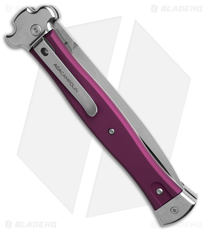 AGA Campolin Zero+ Dagger Leverlock Automatic Knife Purple Aluminum (4.6" Satin)
