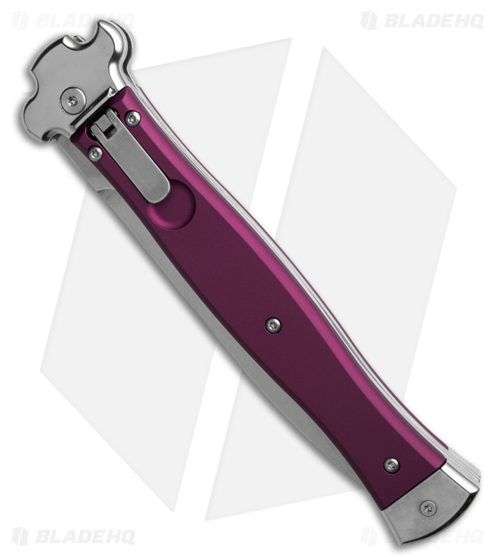 AGA Campolin Zero+ Dagger Leverlock Automatic Knife Purple Aluminum (4.6" Satin)