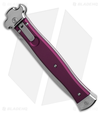 AGA Campolin Zero+ Dagger Leverlock Automatic Knife Purple Aluminum (4.6" Satin)