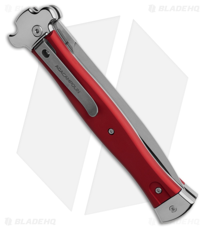 AGA Campolin Zero+ Dagger Leverlock Automatic Knife Red (4.7" Satin)