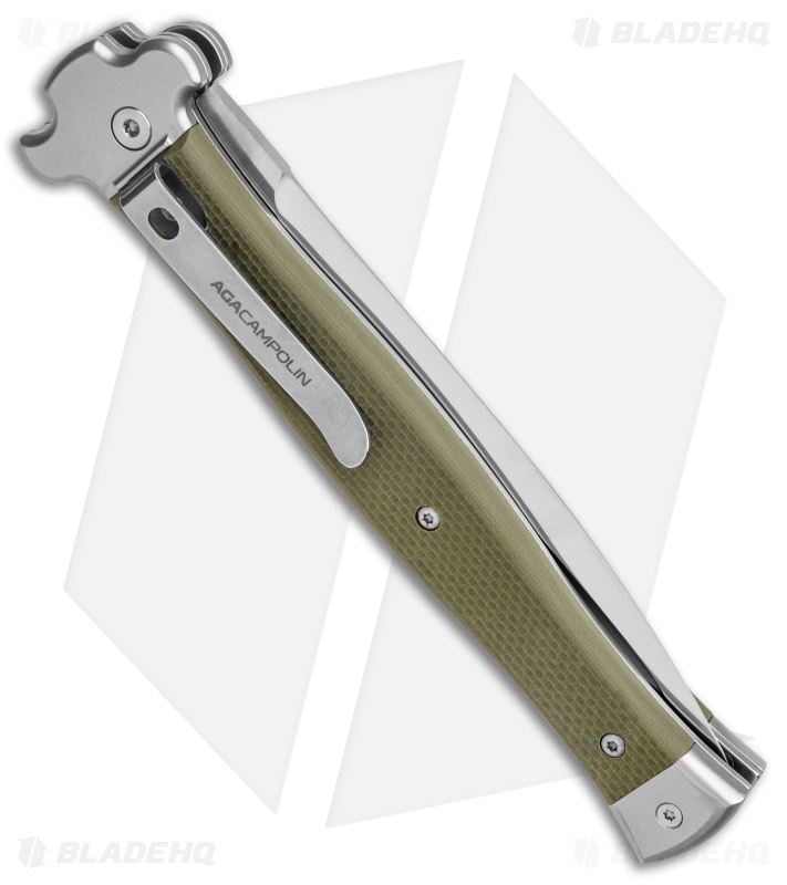 AGA Campolin Zero+ Dagger Leverlock Automatic  Green G-10 (4.5" Satin N690Co)