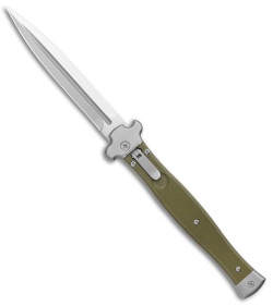 AGA Campolin Zero+ Dagger Leverlock Automatic  Green G-10 (4.5" Satin M390) 