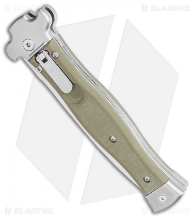 AGA Campolin Zero Dagger Leverlock Auto Knife G-10 Green (3.75" Satin)