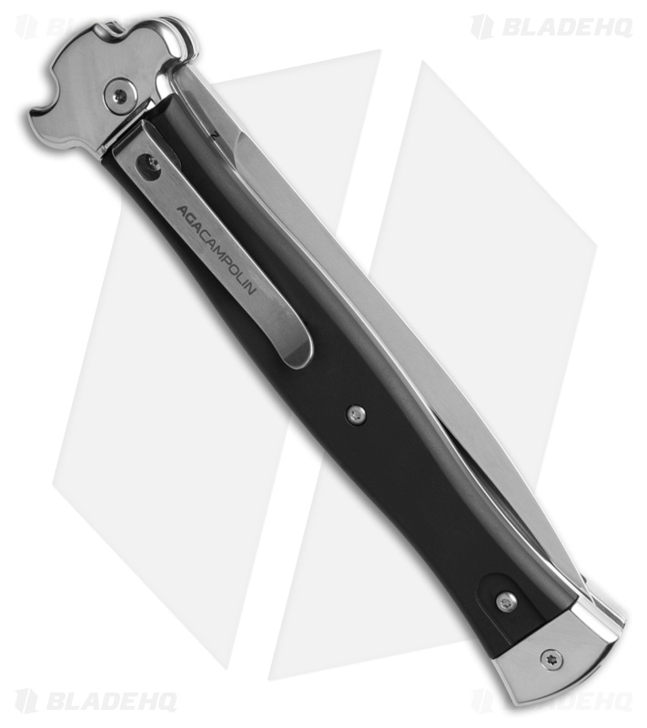 AGA Campolin Zero+ Dagger Leverlock Automatic Knife Black Al (4.7" Satin)
