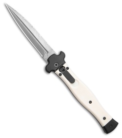 AGA Campolin Zero+ Bayonet Leverlock Automatic Knife White (4.7&quot; Damascus) | 229334