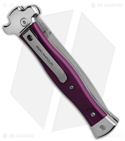 AGA Campolin Zero Dagger Leverlock Automatic Knife Purple Al (3.75" Satin) 