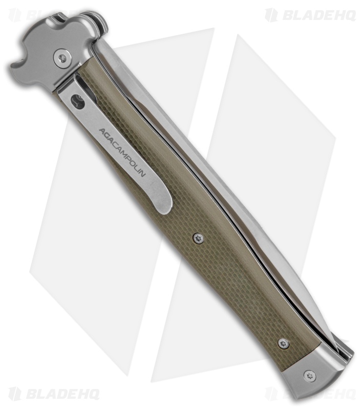 AGA Campolin Zero+ Bayonet Leverlock Automatic  Green G-10 (4.5" Satin) 