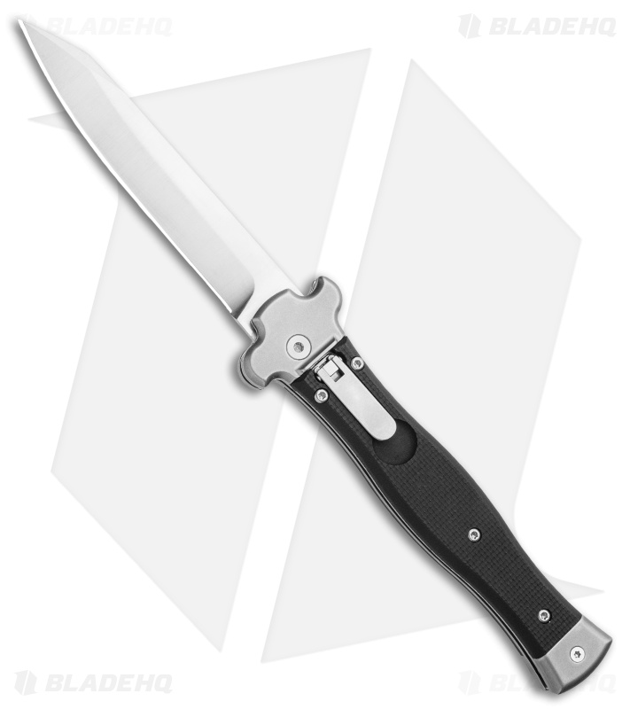 AGA Campolin Zero Reverse Tanto Leverlock Auto Textured Black G10 (3.75" Satin)