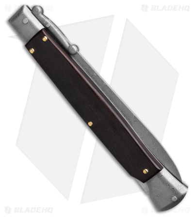 AKC 11" Italian Stiletto Swinguard Automatic Ebony (5" Damascus Bayo)