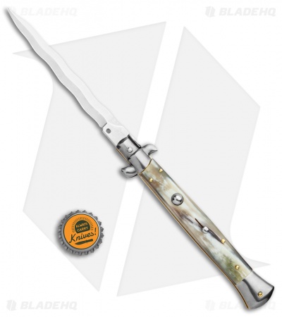 Frank B. 11" Brazilian Horn  Italian Stiletto Auto Knife - Kriss