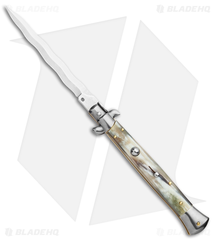 Frank B. 11" Brazilian Horn  Italian Stiletto Auto Knife - Kriss