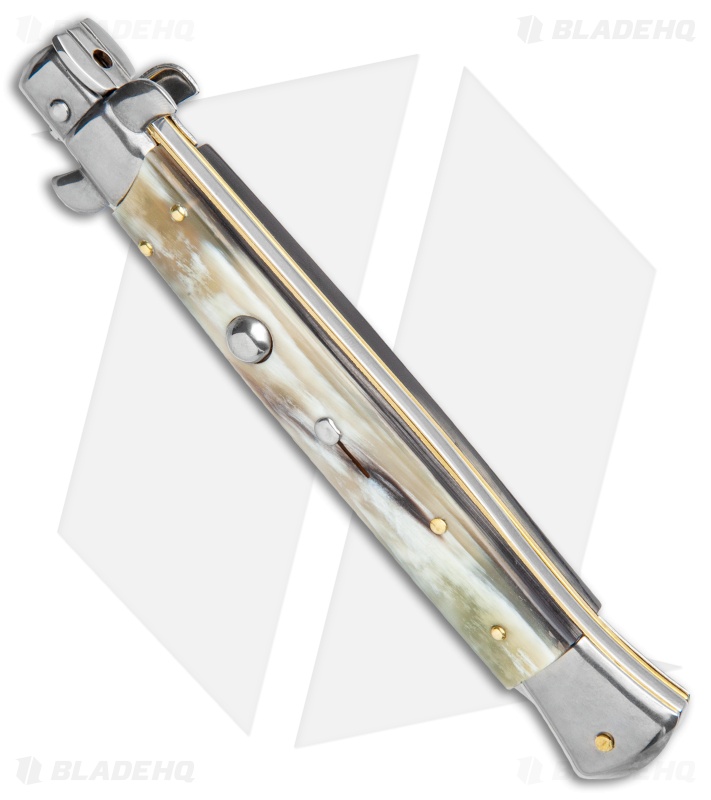 Frank B. 11" Brazilian Horn  Italian Stiletto Auto Knife - Kriss