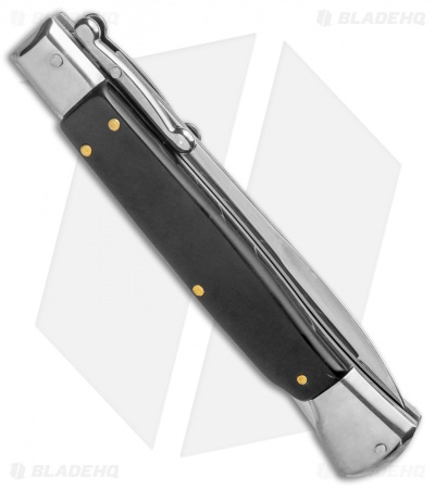 AKC Swinguard 10" Auto Italian Bayonet Stiletto Sim Dark Horn (4.25" Satin) 