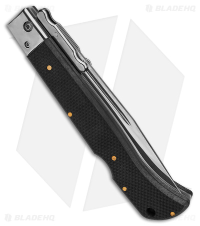 Italian Style 11" Roma Drop Point Automatic Swinguard Black G-10 (4.6" Polished)