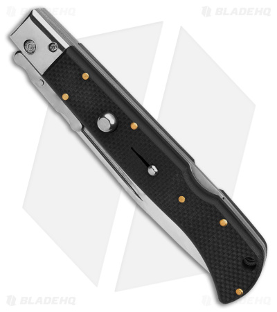 Italian Style 11" Roma Drop Point Automatic Swinguard Black G-10 (4.6" Polished)