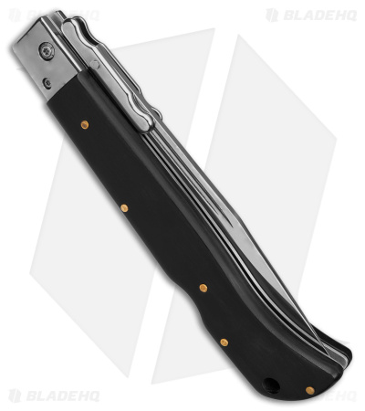 Italian Style 11" Roma Drop Point Automatic Swinguard Ebony (4.6" Polished)