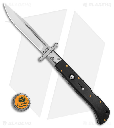 Italian Style 11" Roma Drop Point Automatic Swinguard Ebony (4.6" Polished)