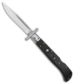 AKC World 11" Roma Drop Point Automatic Swinguard Ebony (4.6" Polished)