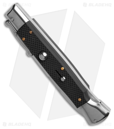 AKC Swinguard 10" Auto Italian Bayonet Stiletto Black G-10 (4.25" Satin)