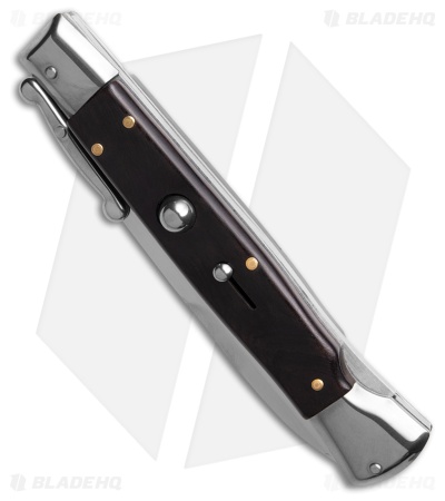AKC Swinguard 10" Automatic Italian Bayonet Stiletto Knife Ebony (4" Satin)