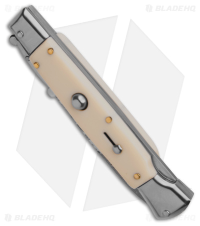 AKC Swinguard 9" Automatic Italian Stiletto Sim Ivory (4" Damascus Bayonet)