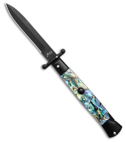 AKC World Swinguard 9" Automatic Black/Abalone w/ Box (3.8" Blk)