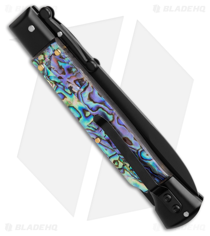 AKC World Swinguard 9" Automatic Black/Abalone w/ Box (3.8" Blk)