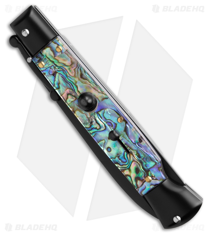 AKC World Swinguard 9" Automatic Black/Abalone w/ Box (3.8" Blk)