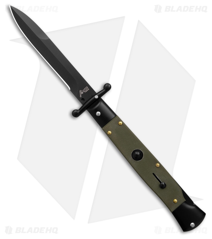 AKC World Swinguard 9" Automatic Green G10/Tactical w/ Box (3.8" Blk)