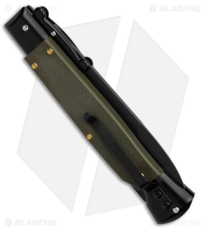 AKC World Swinguard 9" Automatic Green G10/Tactical w/ Box (3.8" Blk)