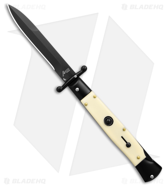 AKC World Swinguard 9" Automatic Ivory/Tactical w/ Sheath (3.8" Blk)