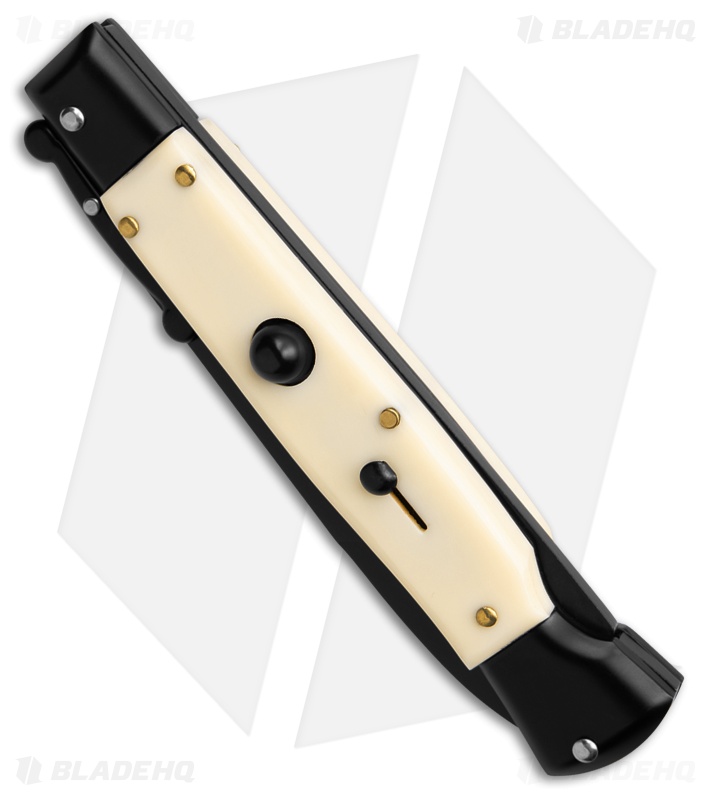 AKC World Swinguard 9" Automatic Ivory/Tactical w/ Sheath (3.8" Blk)