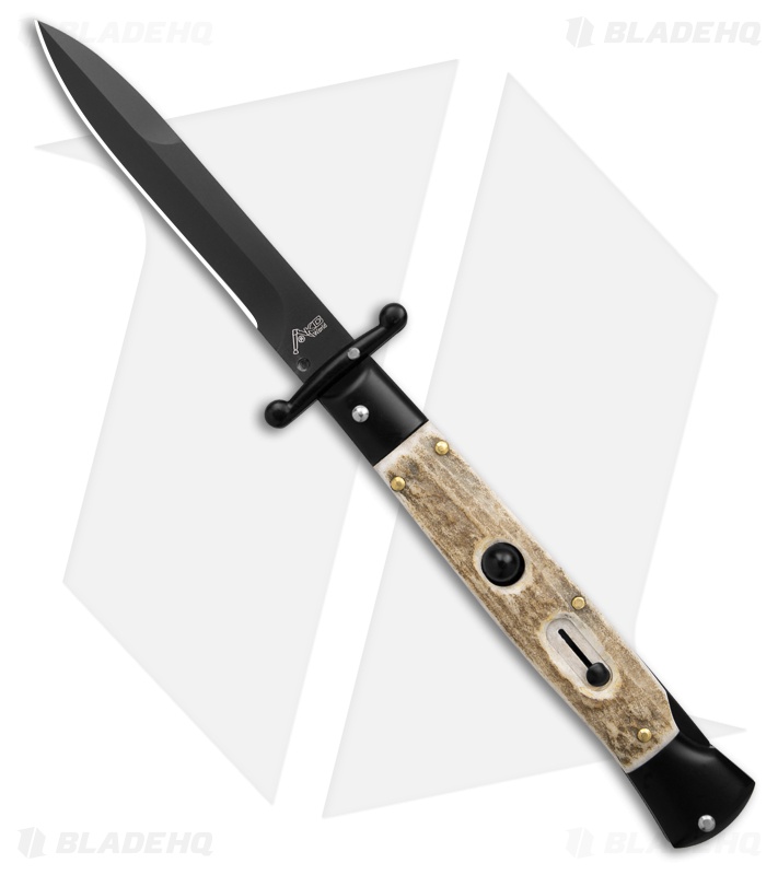 AKC World Swinguard 9" Automatic Stag/Tactical w/ Box (3.8" Blk)