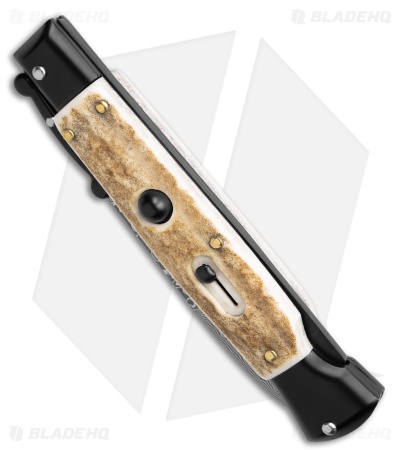AKC World Swinguard 9" Automatic Stag/Tactical w/ Sheath (3.8" Damascus)