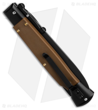 AKC World Swinguard 9" Automatic Tan/Tactical w/ Sheath (3.8" Blk Bayo)