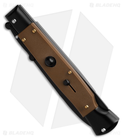 AKC World Swinguard 9" Automatic Tan/Tactical w/ Sheath (3.8" Blk Bayo)