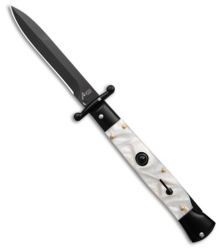 AKC World Swinguard 9" Automatic White Pearlex/Tactical w/ Box (3.8" Blk)