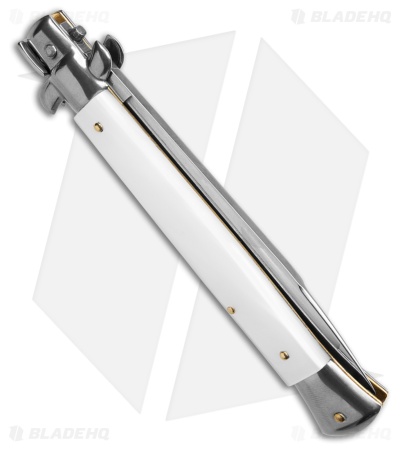 Frank B. 11" Italian White Pearlex Tactical Swinguard (5.00"  Satin Swedge)