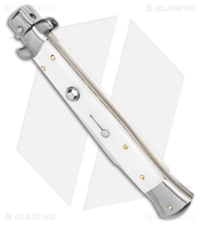 Frank B. 11" Italian White Pearlex Tactical Swinguard (5.00"  Satin Swedge)