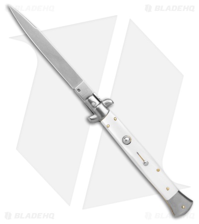 Frank B. 11" Italian White Pearlex Tactical Swinguard (5.00"  Satin Swedge)