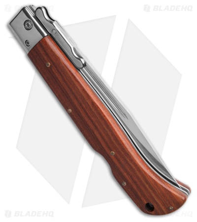 Italian Style 11" Roma Drop Point Automatic Swinguard Wood (4.6" Polished)