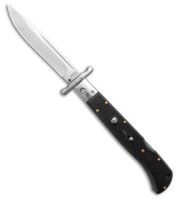 Italian Style 11" Roma Drop Point Automatic Swinguard Black G-10 (4.6" Polished)