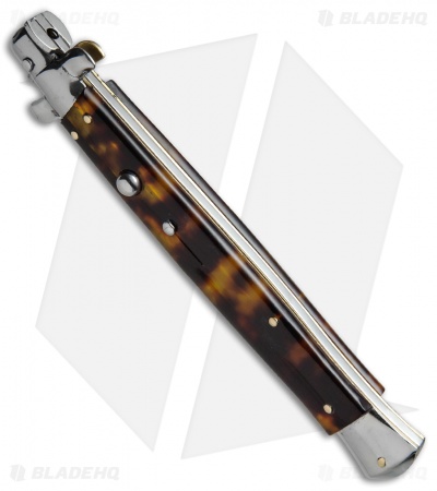 SKM 13" Italian Stiletto Automatic Knife Tortoise Acrylic (5.7" Satin Bayonet)