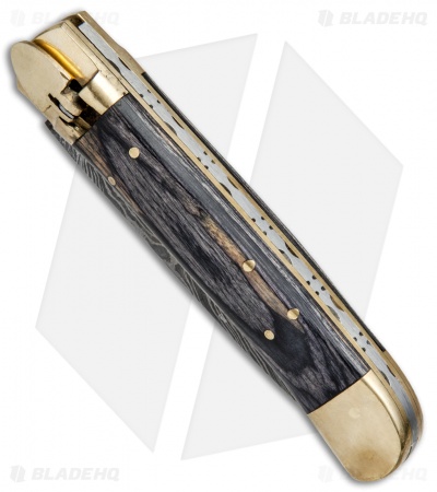 9"  Leverlock Dagger Automatic Stiletto Knife Blackwood (3.8" Damascus)