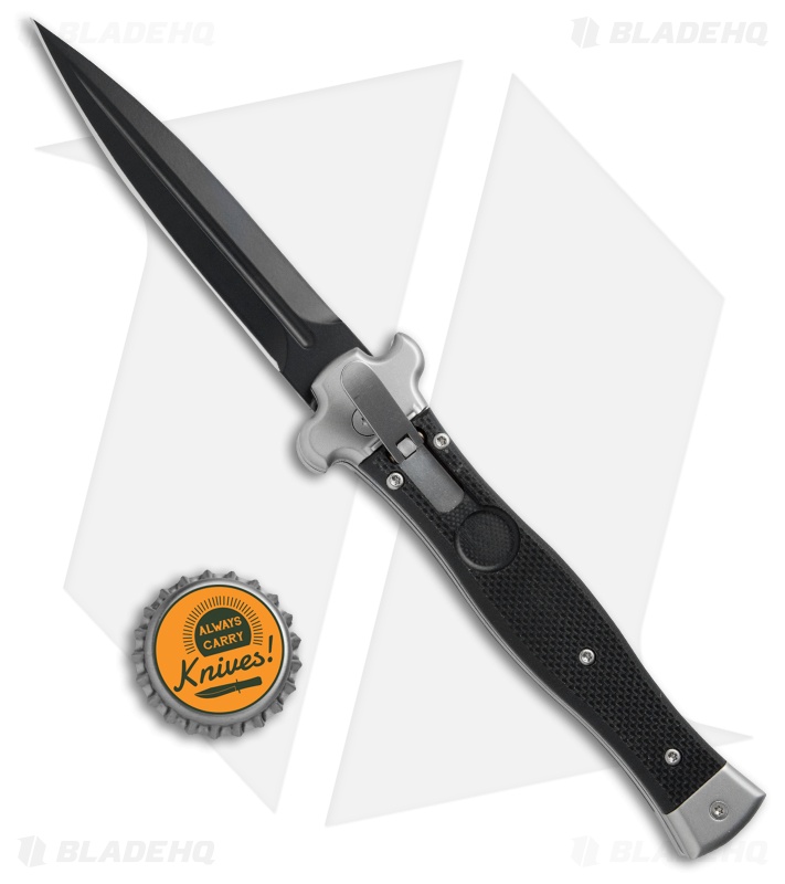 AGA Campolin Zero Dagger Leverlock Automatic Knife Black G-10