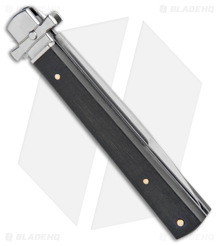 AGA Campolin 9" Dominus Bayonet Leverlock Automatic Knife Ebony (4" Satin)
