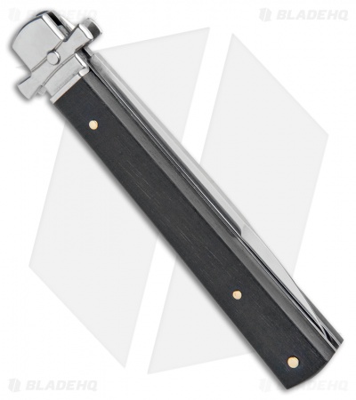 AGA Campolin 9" Dominus Bayonet Leverlock Automatic Knife Ebony (4" Satin)