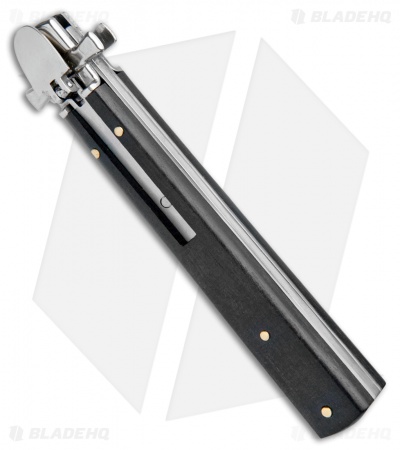 AGA Campolin 9" Dominus Bayonet Leverlock Automatic Knife Ebony (4" Satin)