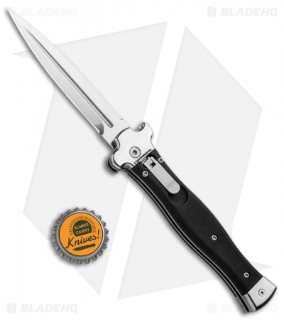 AGA Campolin Zero Dagger Leverlock Automatic Knife Black Coated (3.75" Polish)